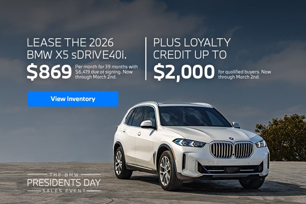 2026 X5 lease starting at $869 per month for 39 months
