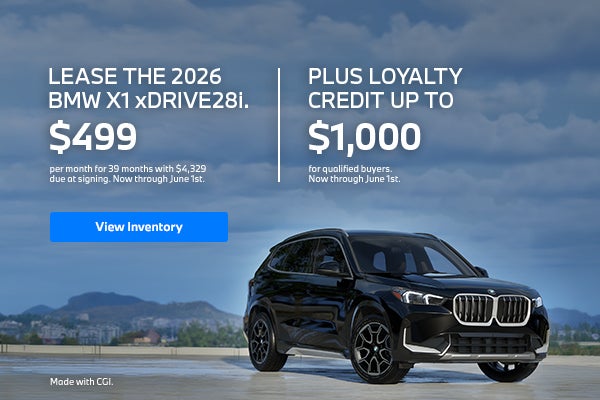 2026 X1 lease starting at $499 per month for 39 months